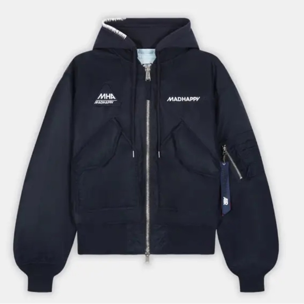 Mad Happy x Alpha Industries navy blue reversible bomber jacket limited edition